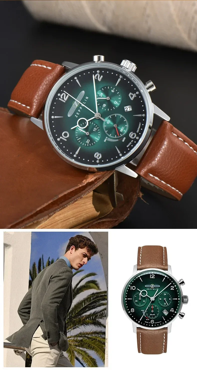 Smartwatch Trending Watches For Men - Jam Tangan Kulit Kuarsa Kronograf Otomatis
