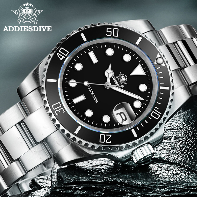 Watch Bezel Insert - ADDIESDIVE Jam Tangan Klasik Pria dengan