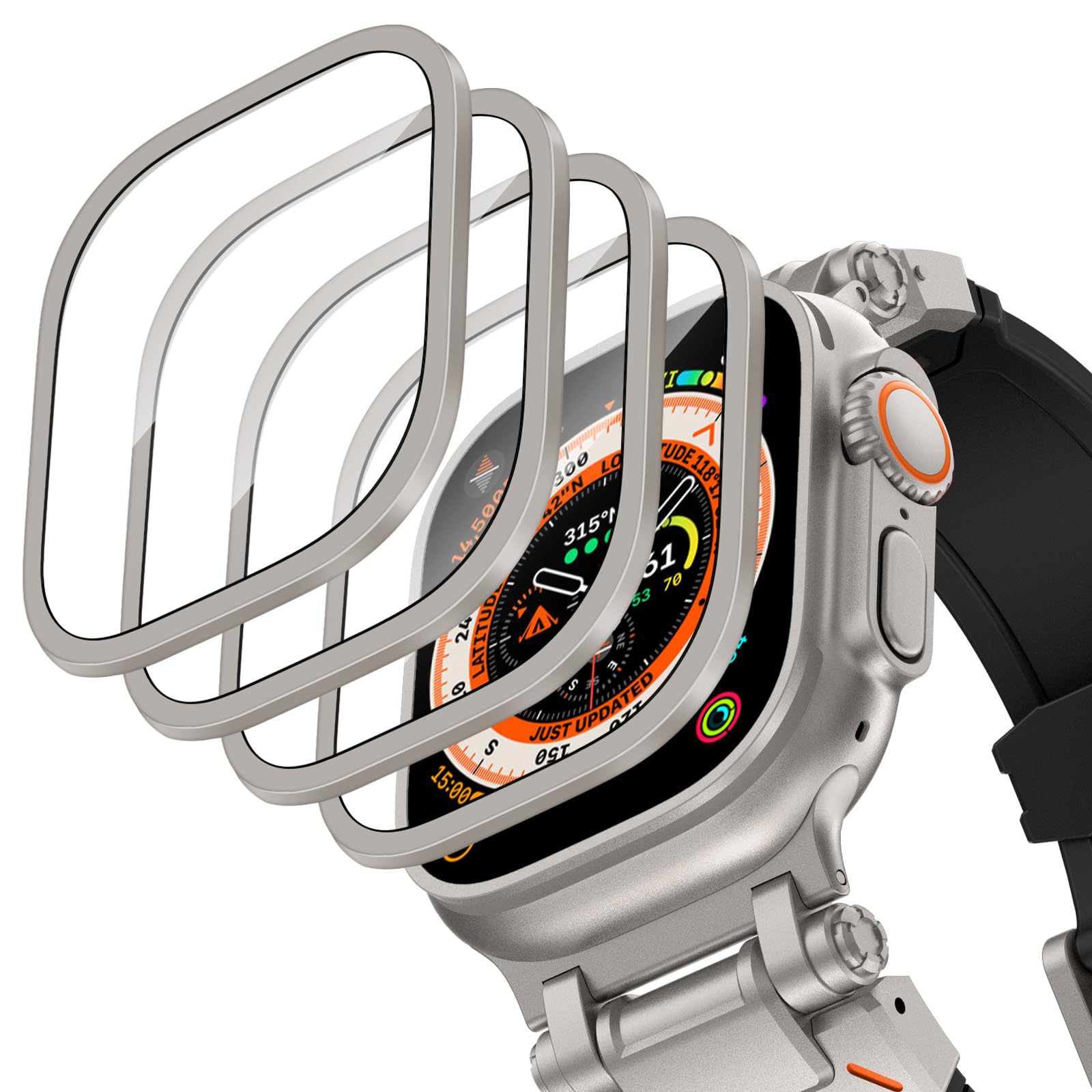 Smartwatch Watches Gift For Men - Casing Aloi Aluminium + Kaca Tempered