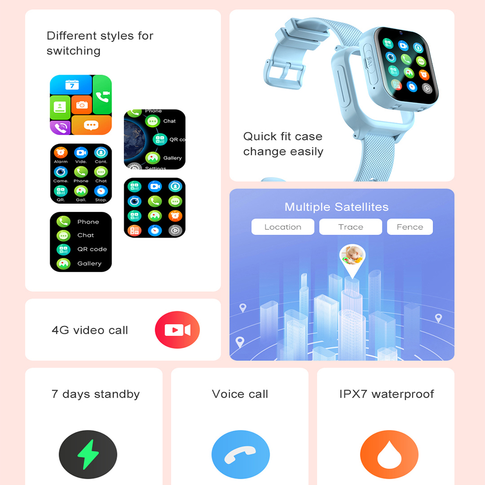 Jam Tangan Pintar Anak 4G GPS  - Smartwatch Watches For Girls Kids ulasan dan harga