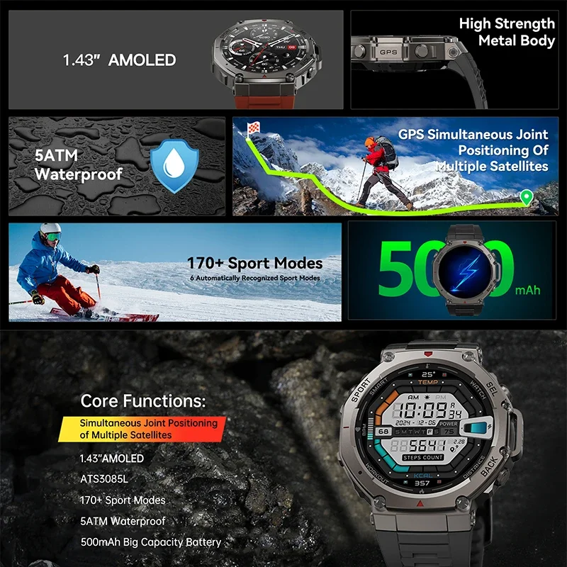 Jam Tangan Pintar Militer DM58 - Smartwatch Watches For Men With Gps ulasan dan harga