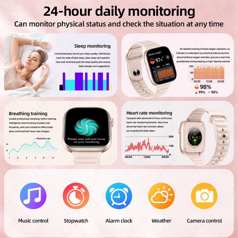LIGE 2026 Jam Tangan Pintar Ba - Couple Watches Smartwatch ulasan dan harga