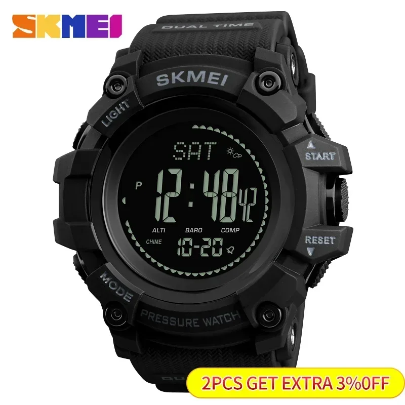 SKMEI 1358 jam tangan pelacak  - Altimeter Compass Watch ulasan dan harga