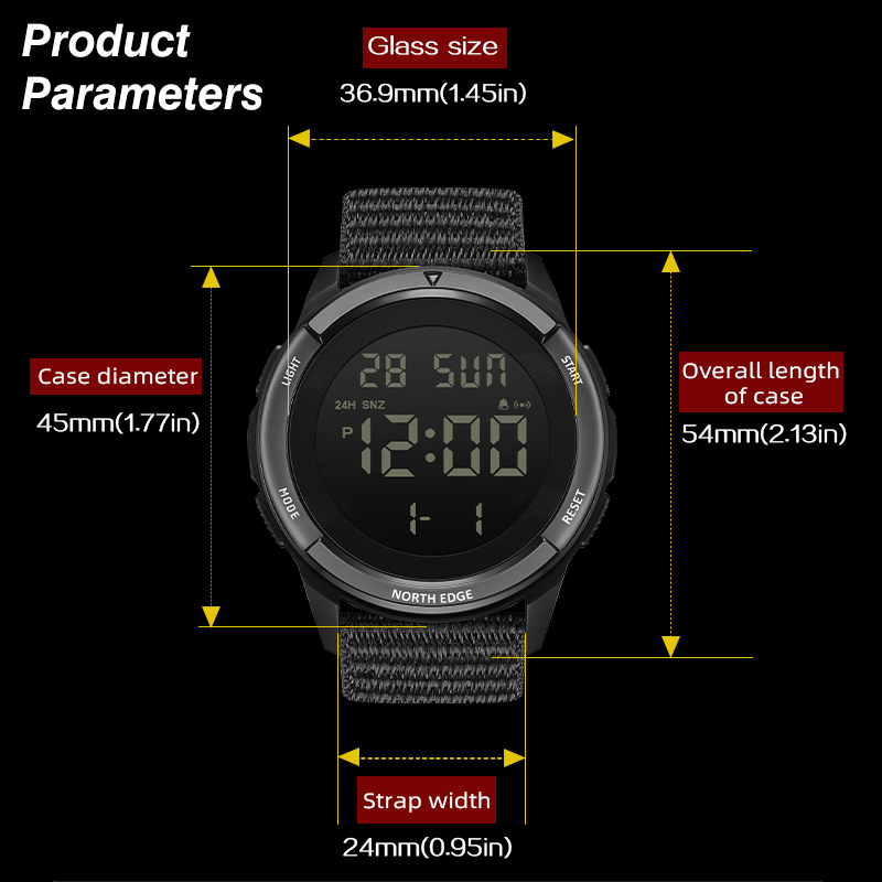 NORTH EDGE 2025 TERRAX Jam Tan - Smartwatch Digital Watches For Men ulasan dan harga